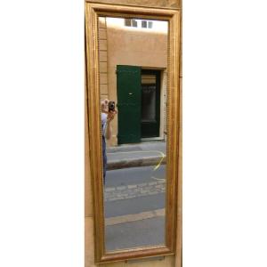 Mirror In Golden Stucco Period XIXth Louis Philippe Style 129 X 44 Cm
