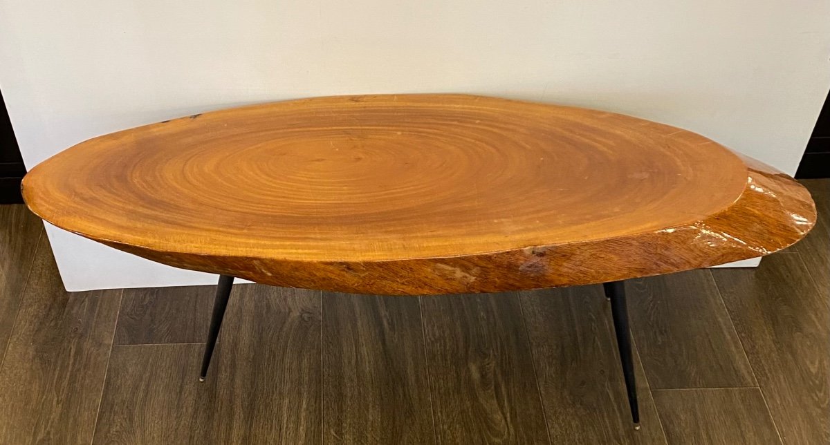 Wood And Metal Coffee Table Circa 1970-photo-2