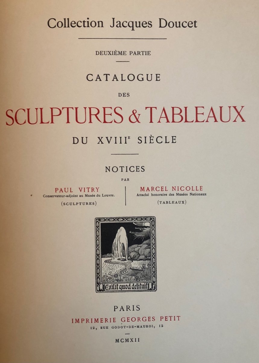 Catalogue de la collection Jacques Doucet Paris 1912 en 3 tomes-photo-1