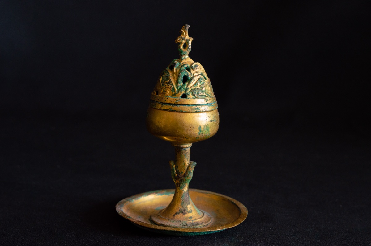 Gilt Bronze Incense Burner, Han Dynasty (202 Bc – 9 Ad), China-photo-2