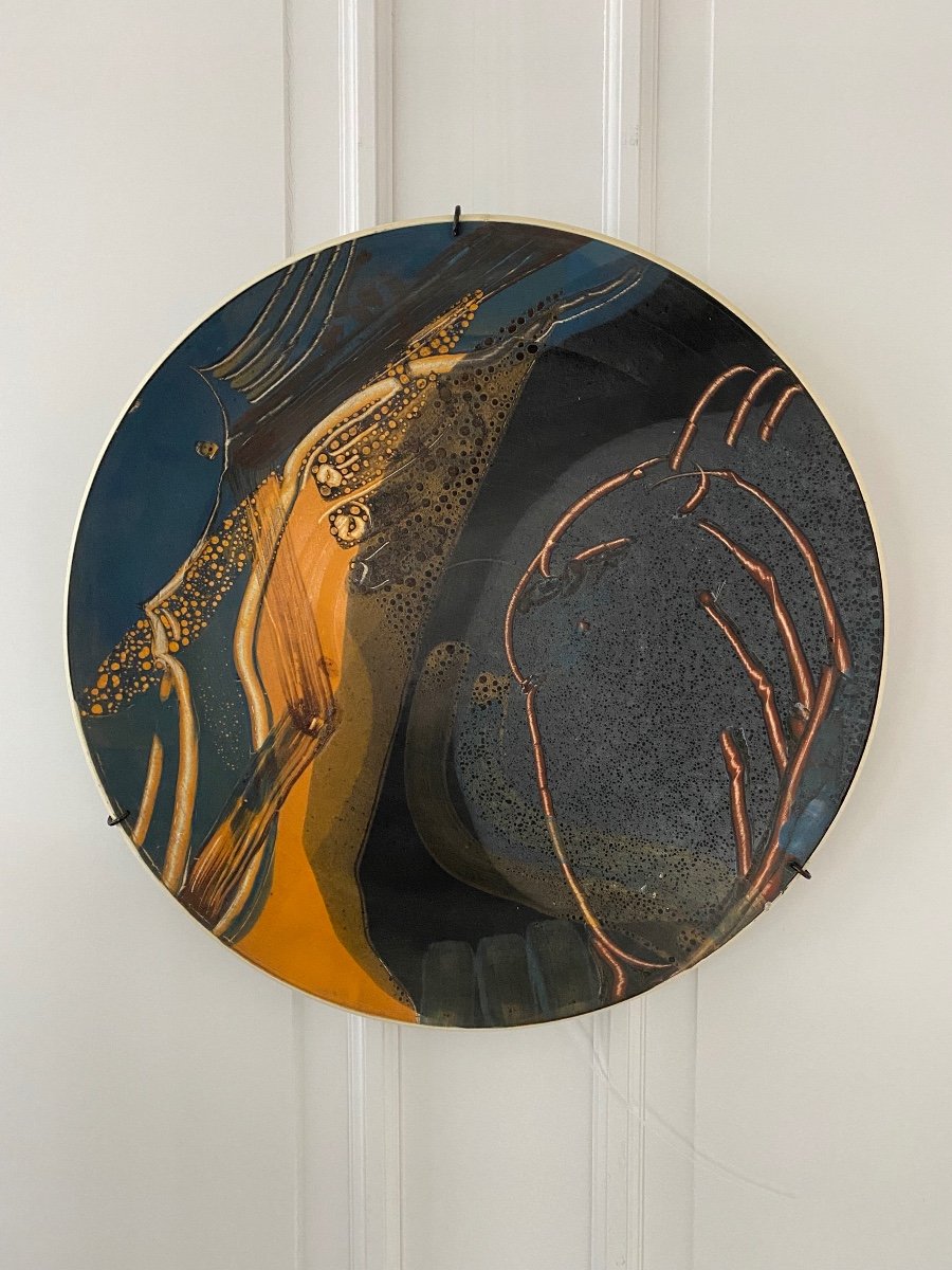 Important Ceramic Dish By Edouardo Constantino Around 1975