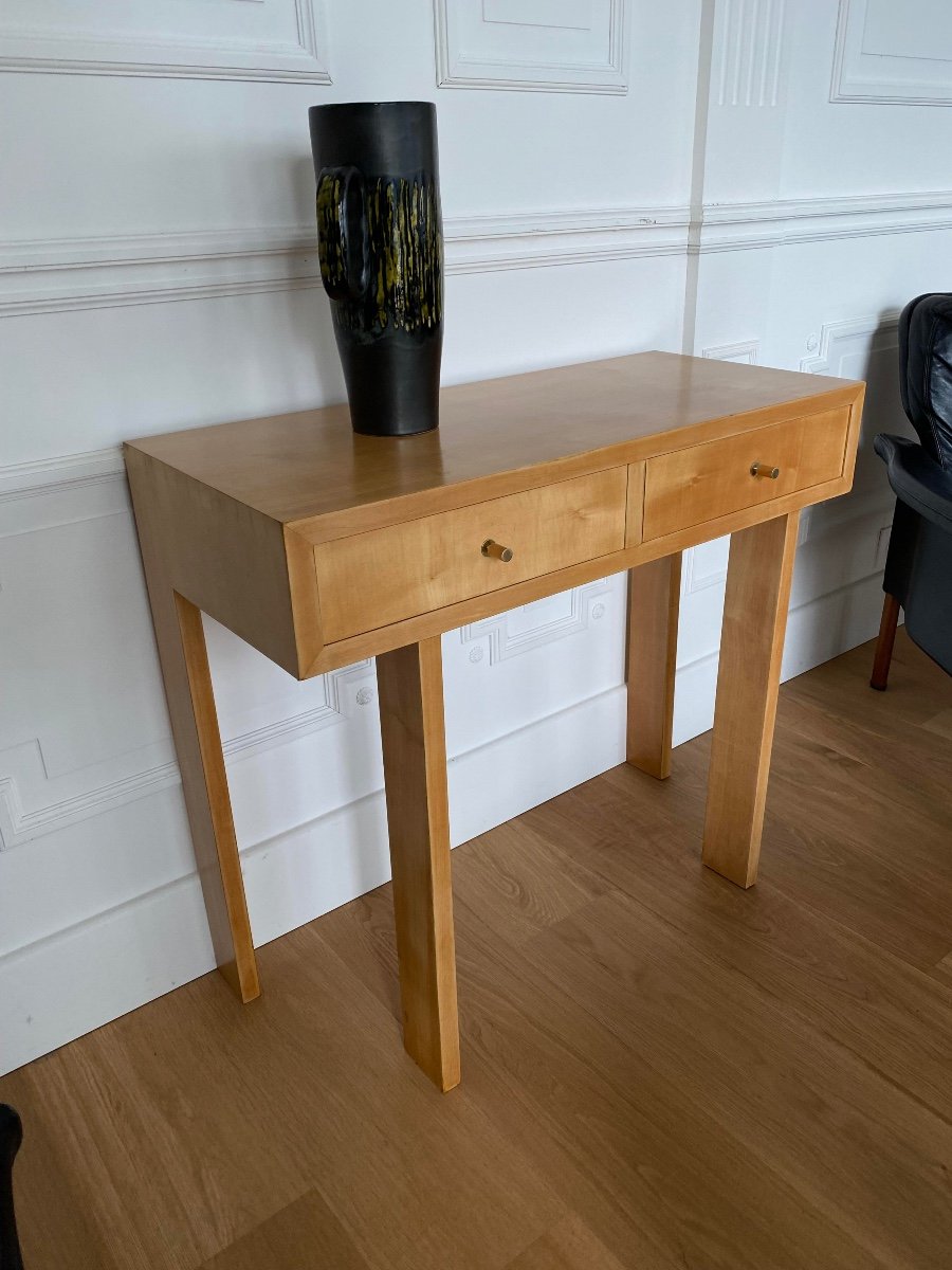 Jacques Quinet Console En Placage d'érable Vers 1960, Très Bonne Provenance