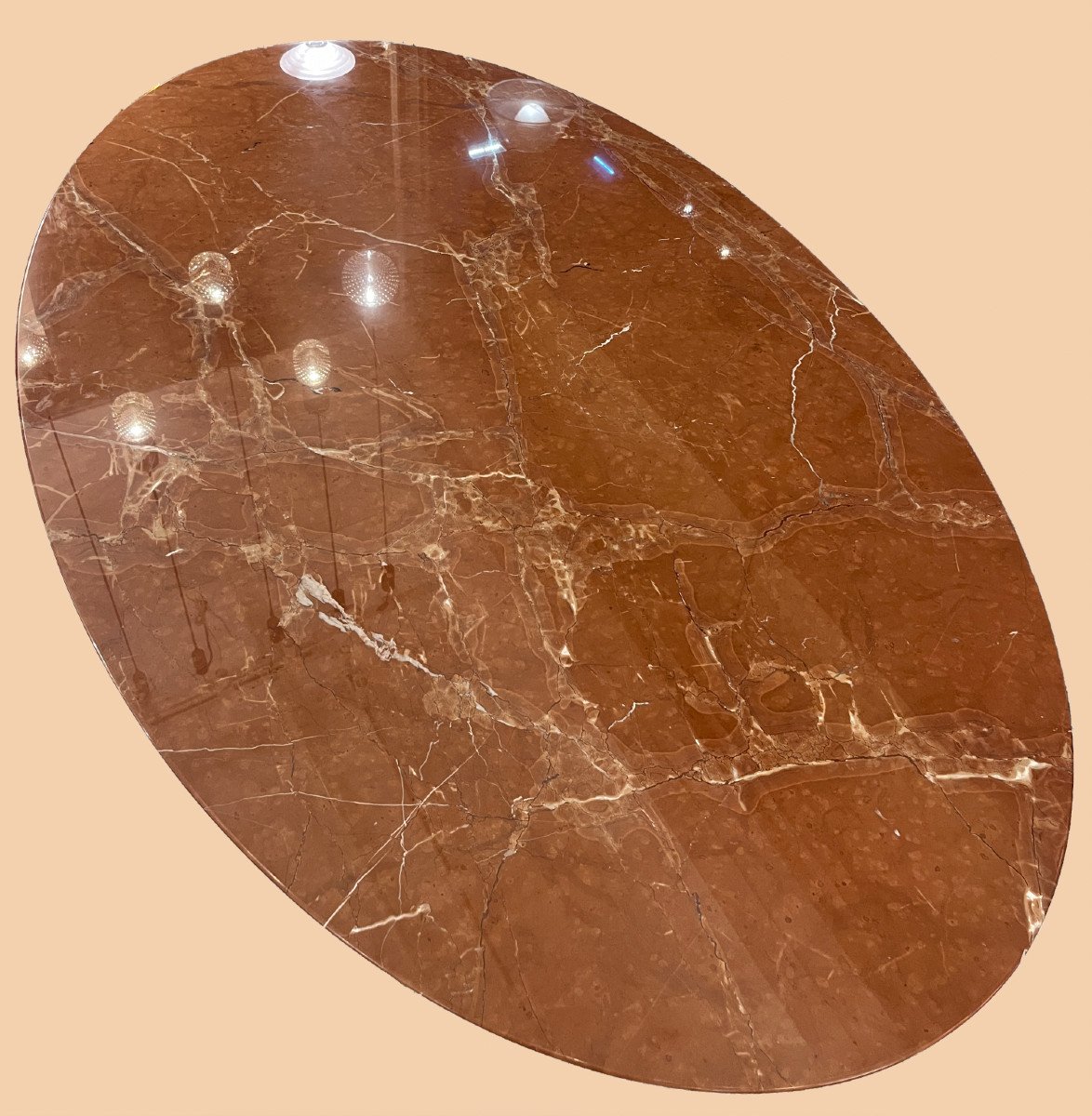 Knoll International Table, Carrara Terracotta Marble-photo-2