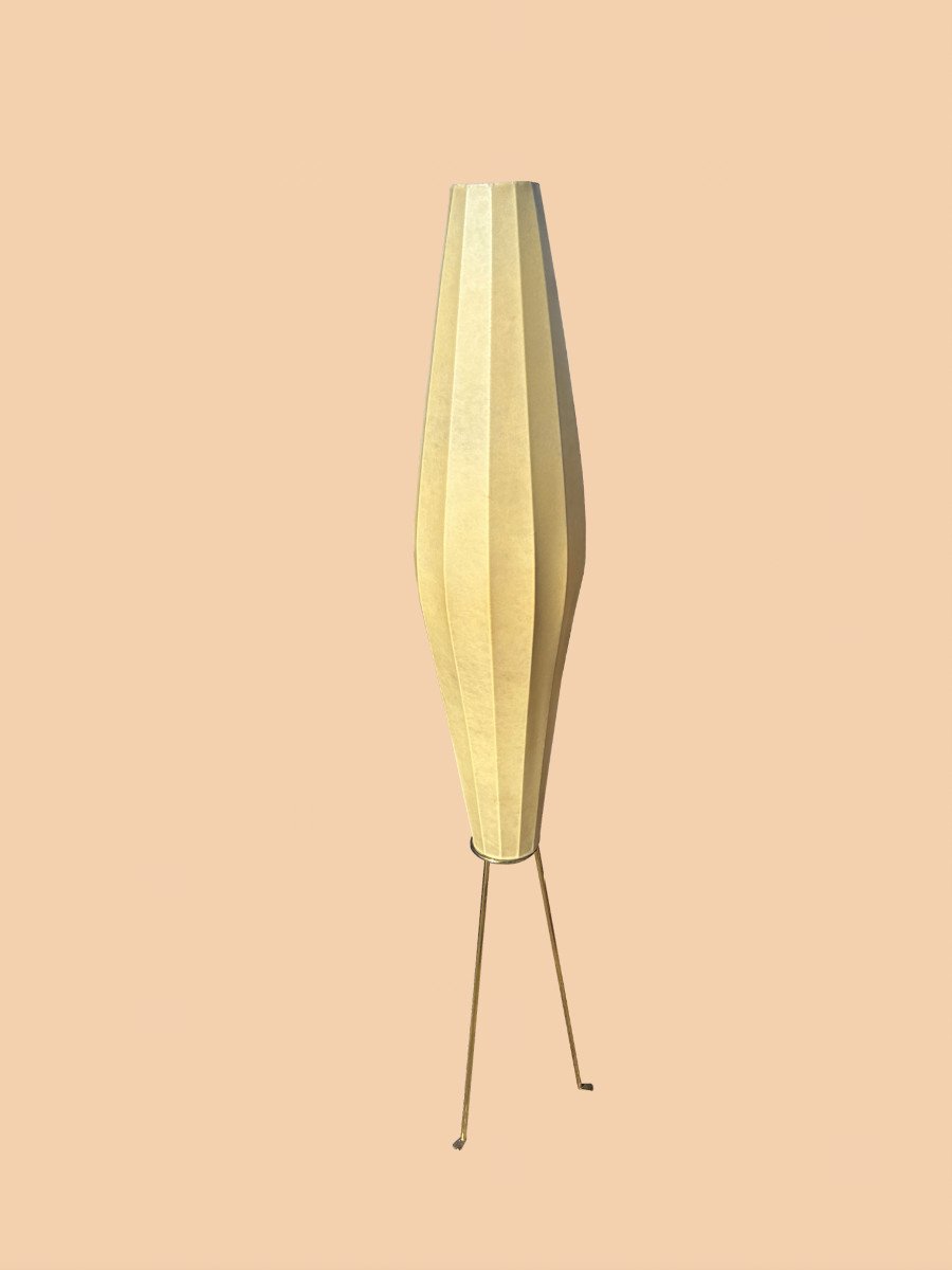 Jt Kalmar Brass And Plastic Floor Lamp, Circa 1950-photo-2