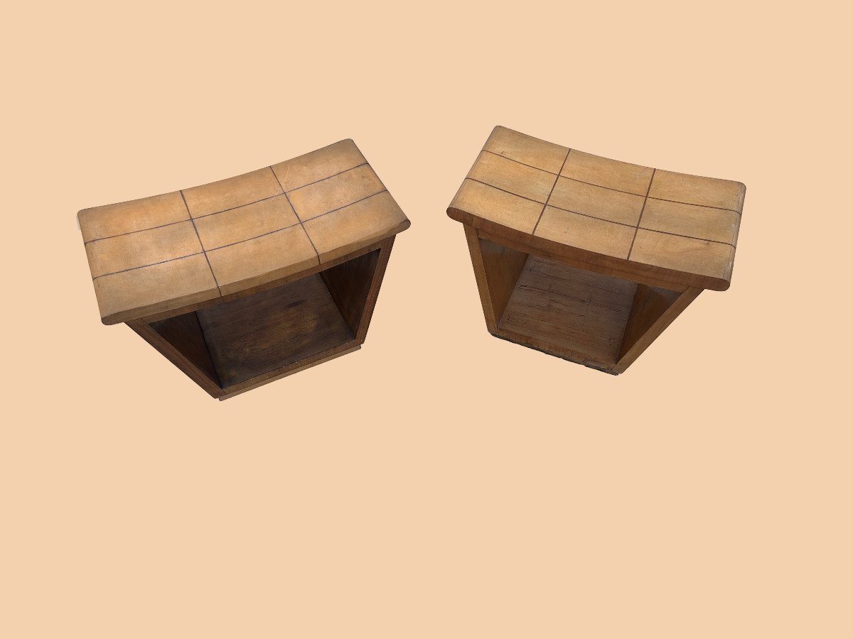 Pair Of Borsani Wooden Stools