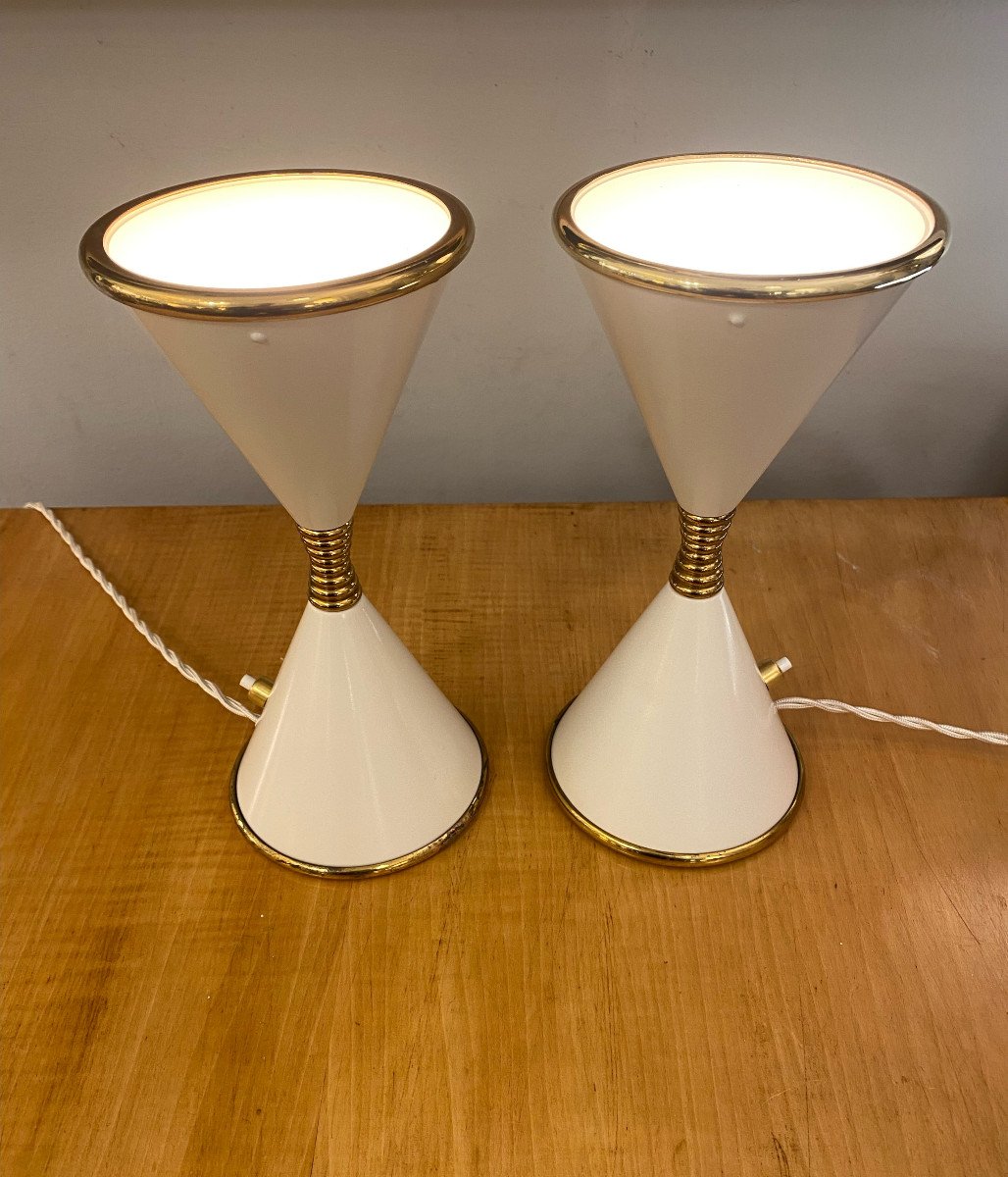 Pair Of Clessidra Lamps Design Angelo Lelli-photo-2