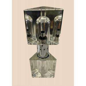 Lamp Two Triangular Glass Blocks, Design Alessandro Mendini, Circa 1970
