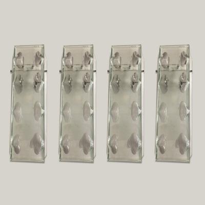 Suite Of 4 Glass Sconces, Circa 1960