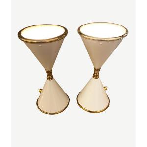 Pair Of Clessidra Lamps Design Angelo Lelli