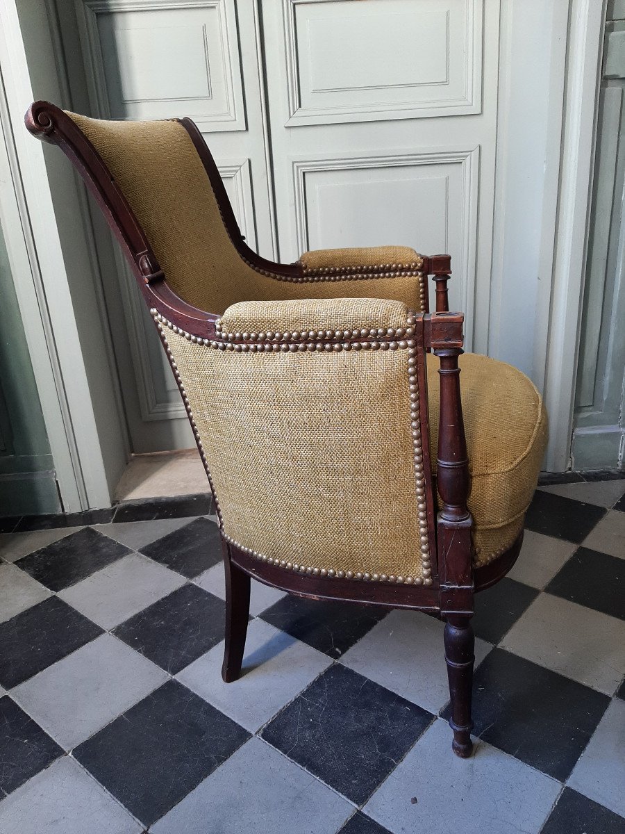 Bergere In Walnut From The Directoire Period-photo-3