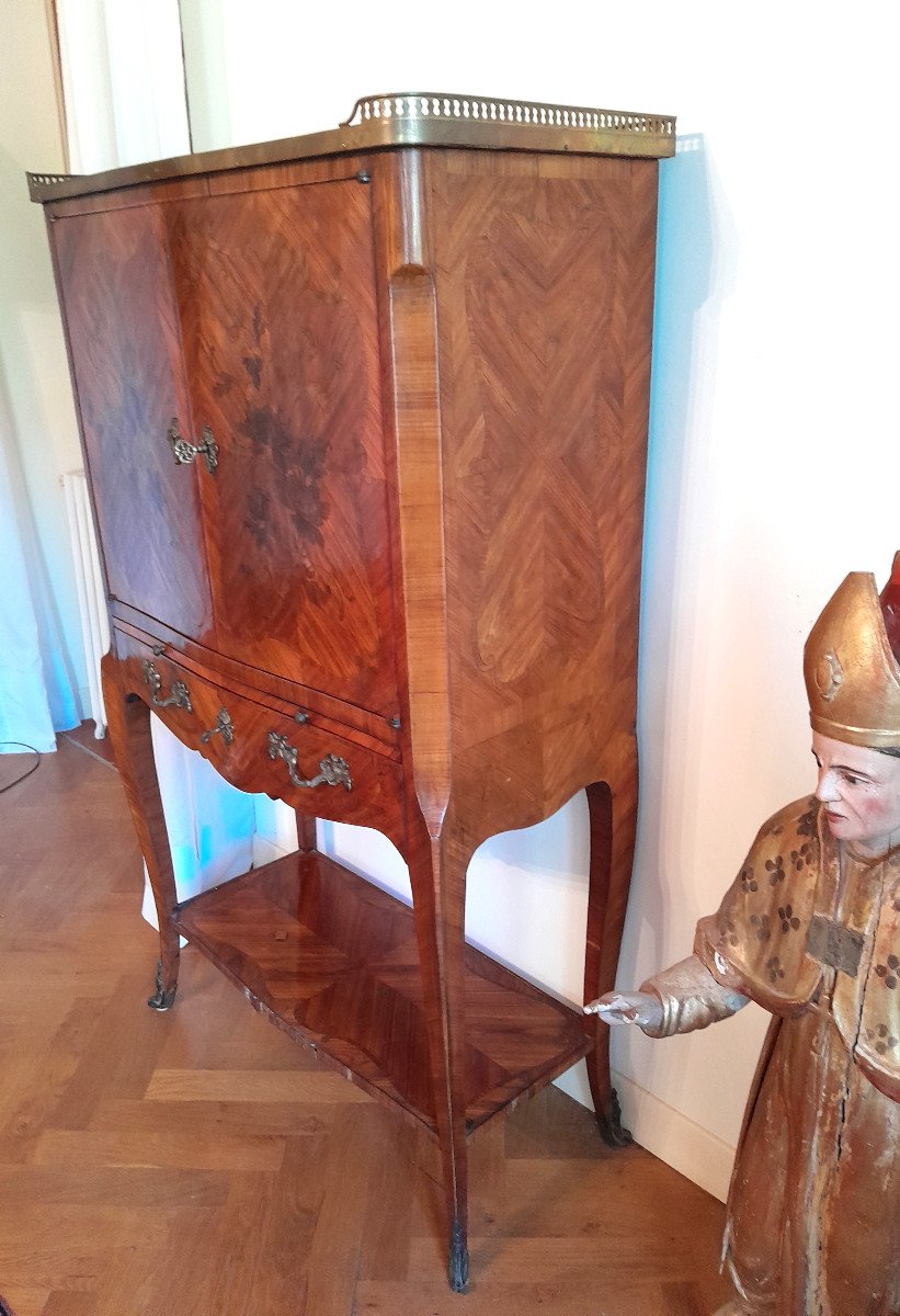 Louis XV Style Secretaire In Marquetry. XIXth Century-photo-2