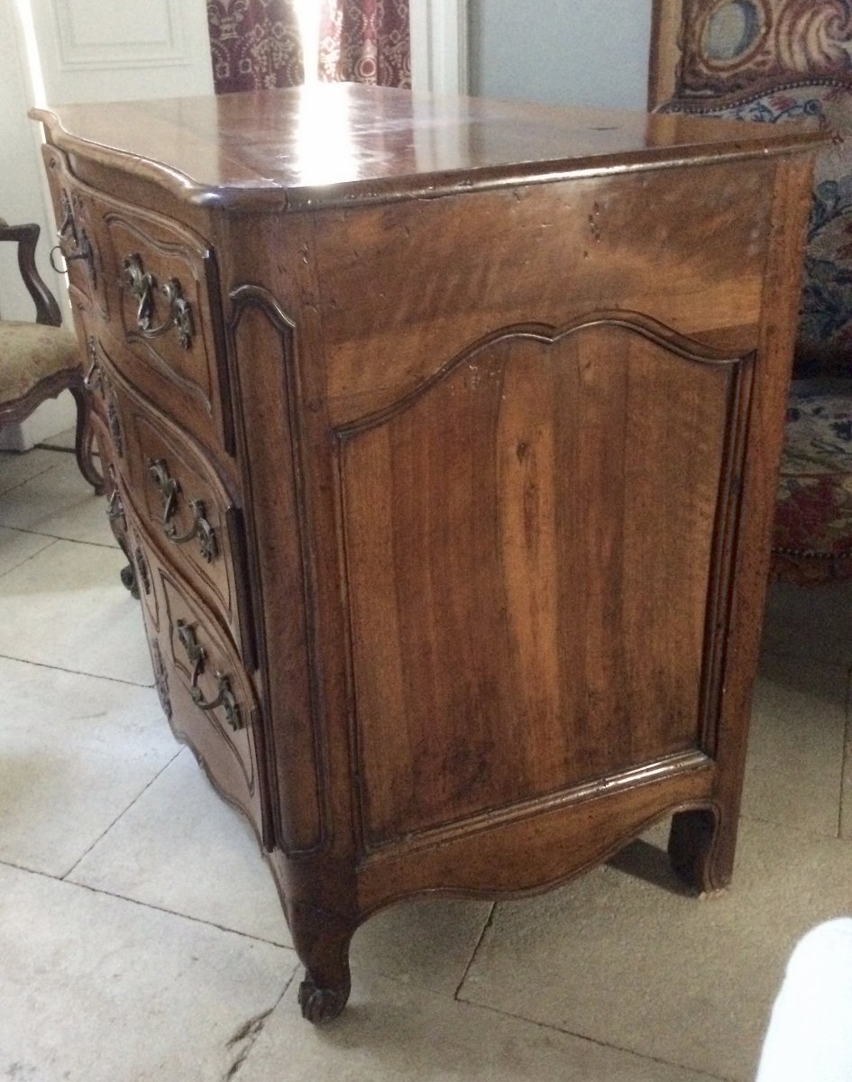 Chest Of Drawers In Walnut Opening By 3 Drawers. XVIII Eme-photo-3