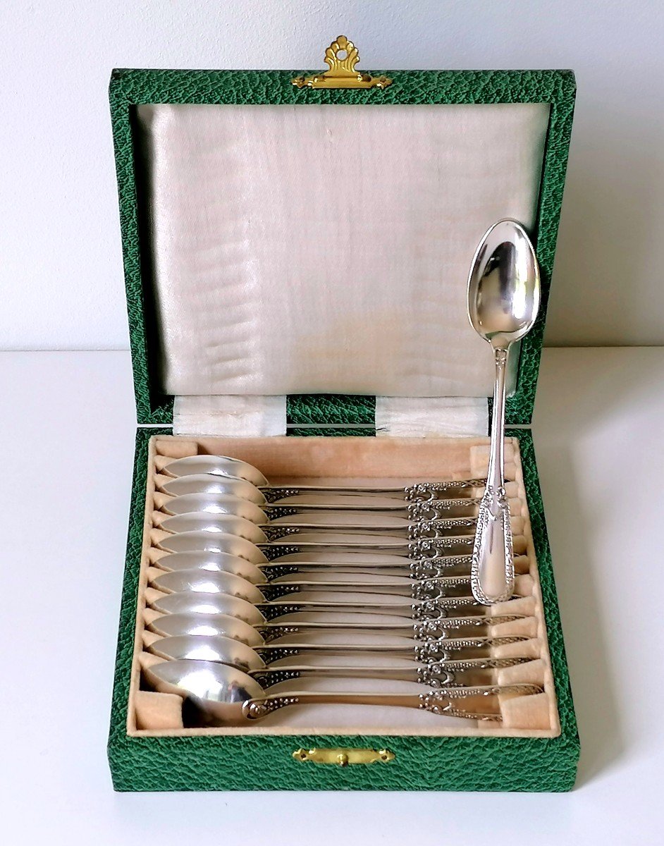 Twelve Solid Silver Teaspoons