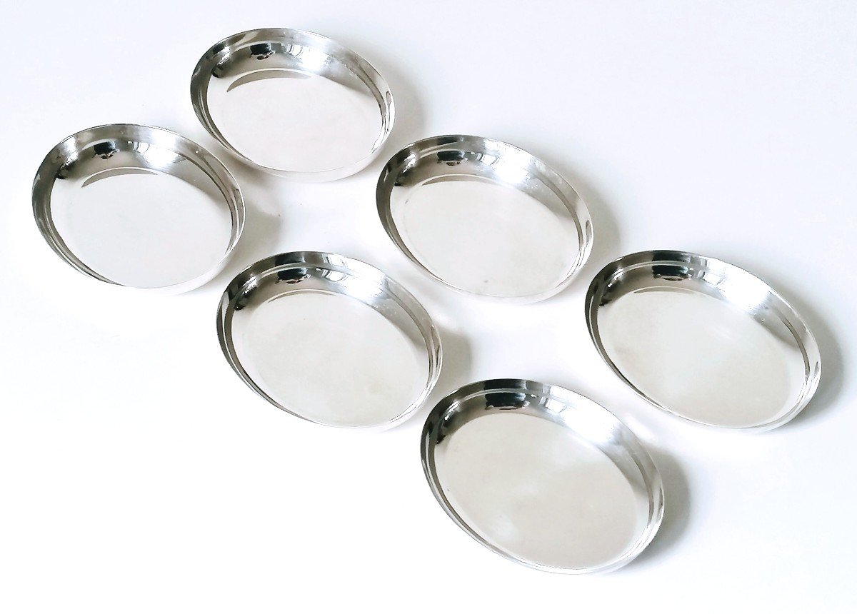 Six Small Art Deco Bowls In Solid Silver-photo-4