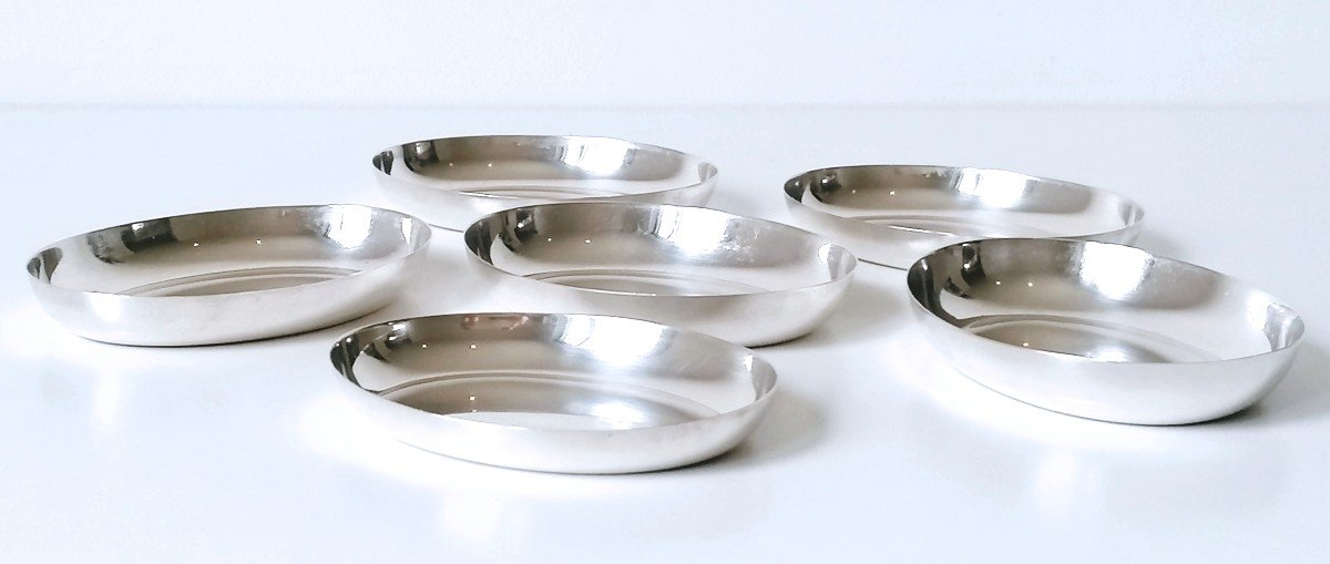 Six Small Art Deco Bowls In Solid Silver