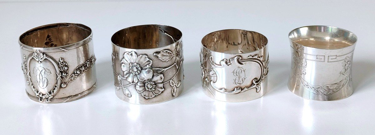 Twelve Napkin Rings In Solid Silver -photo-3