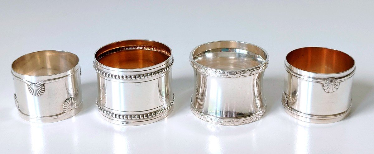 Twelve Napkin Rings In Solid Silver -photo-2