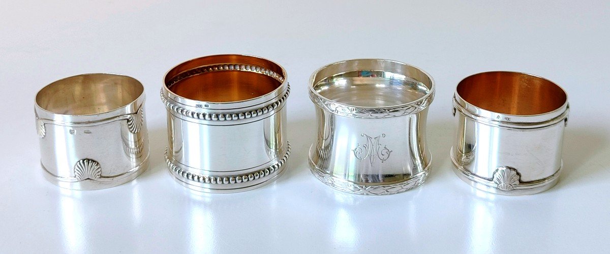 Twelve Napkin Rings In Solid Silver -photo-3