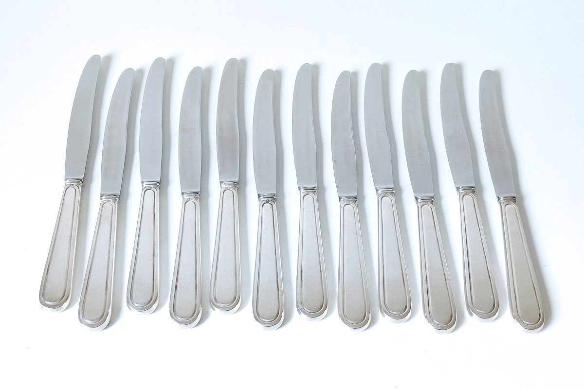 Art Deco Cutlery Set In Solid Silver 175 Pieces -photo-1