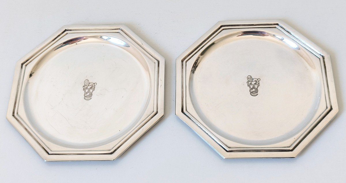 Five Art Deco Coasters In Solid Silver -photo-3