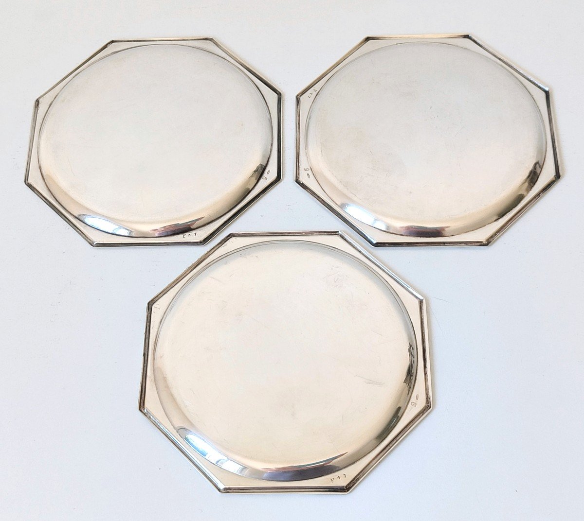 Five Art Deco Coasters In Solid Silver -photo-4