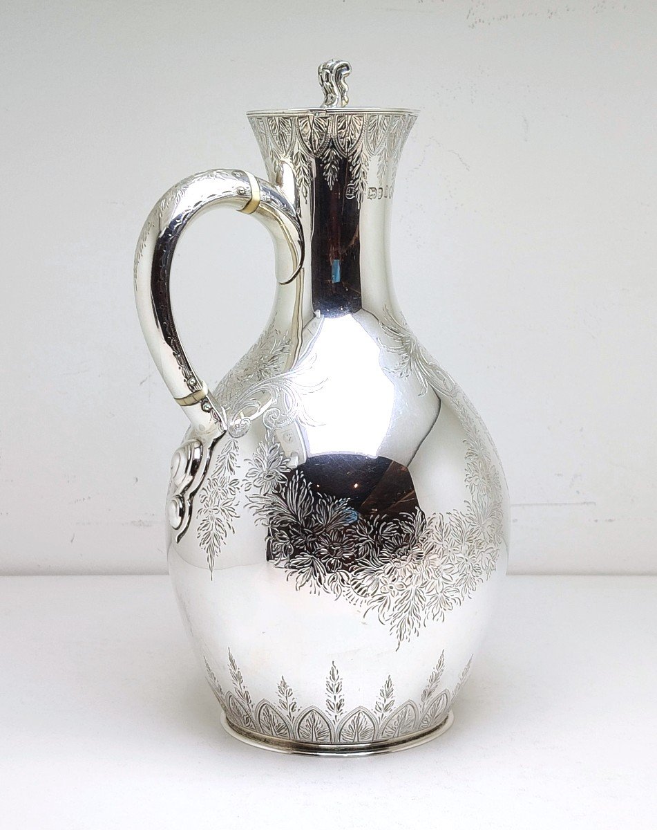 Solid Silver Jug With Coat Of Arms -photo-3