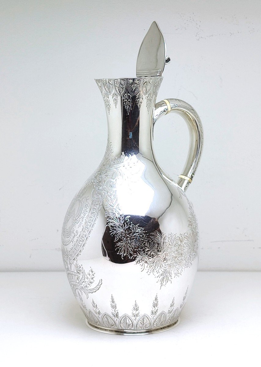 Solid Silver Jug With Coat Of Arms -photo-2