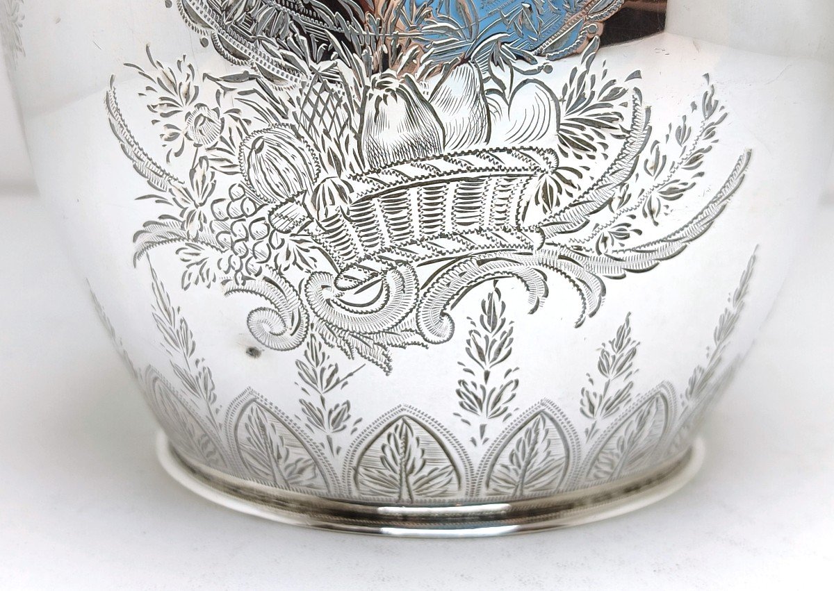 Solid Silver Jug With Coat Of Arms -photo-3