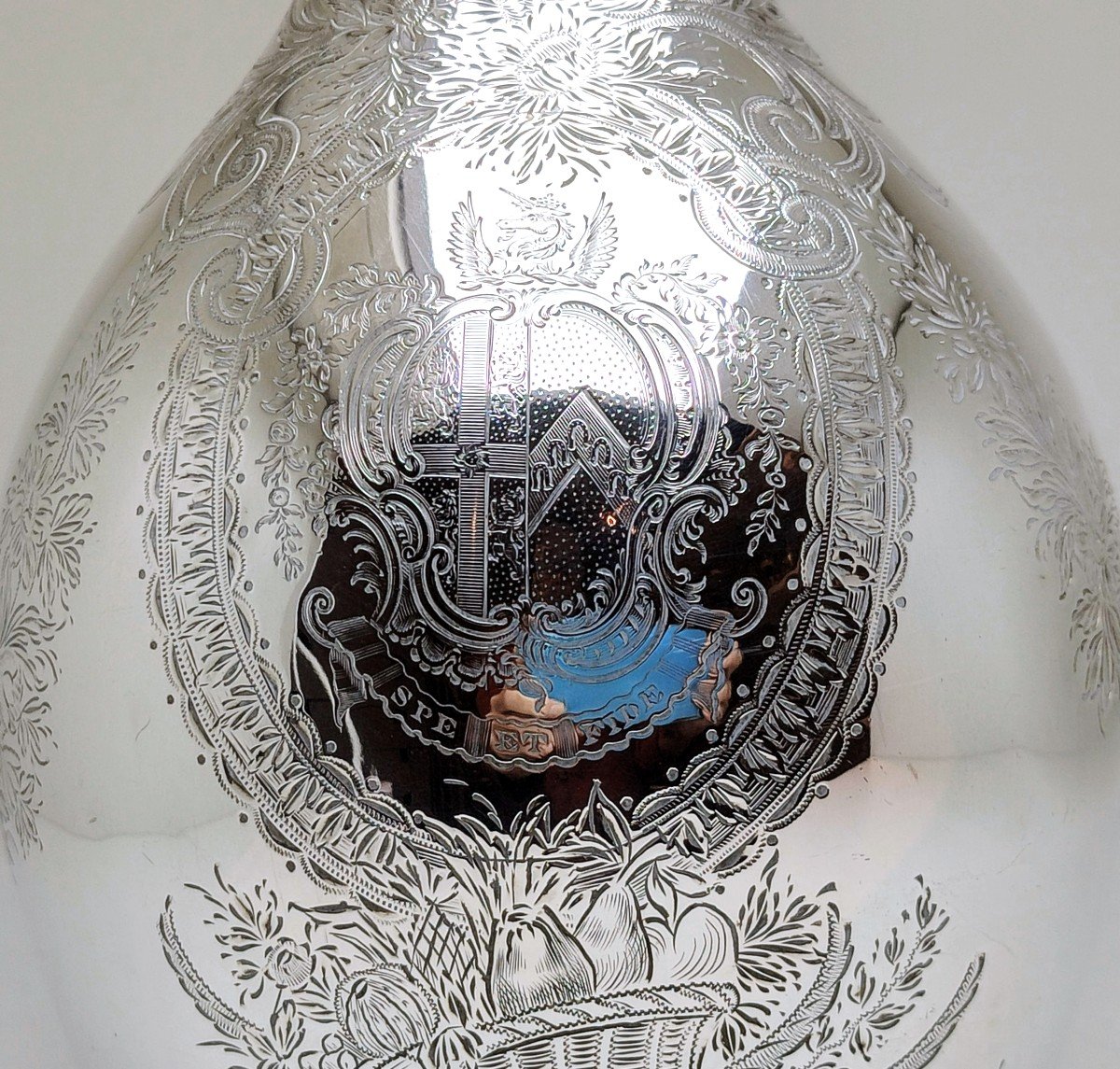 Solid Silver Jug With Coat Of Arms -photo-4