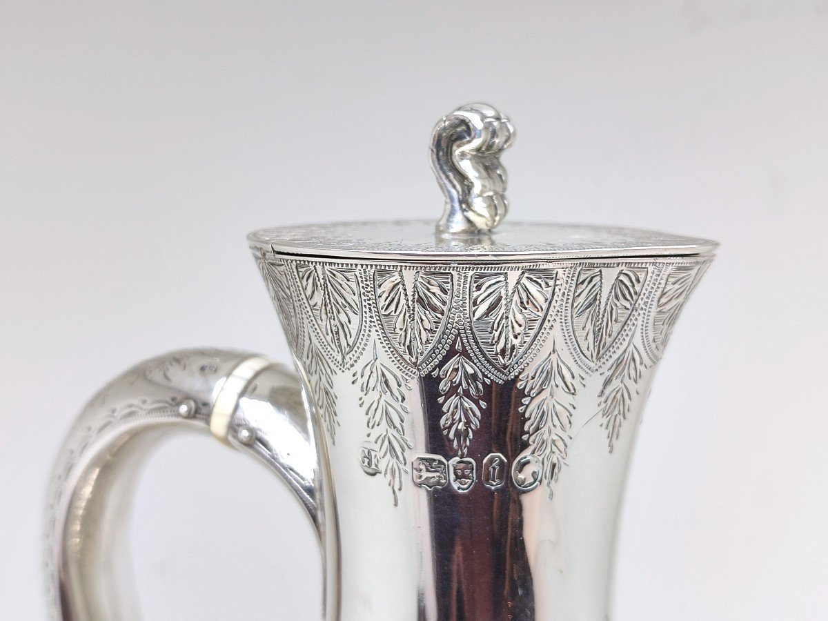 Solid Silver Jug With Coat Of Arms -photo-5