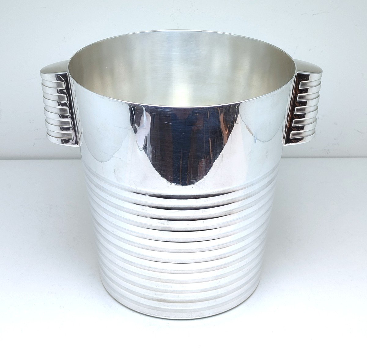 Christofle Art Deco Champagne Bucket Ondulations Model-photo-2