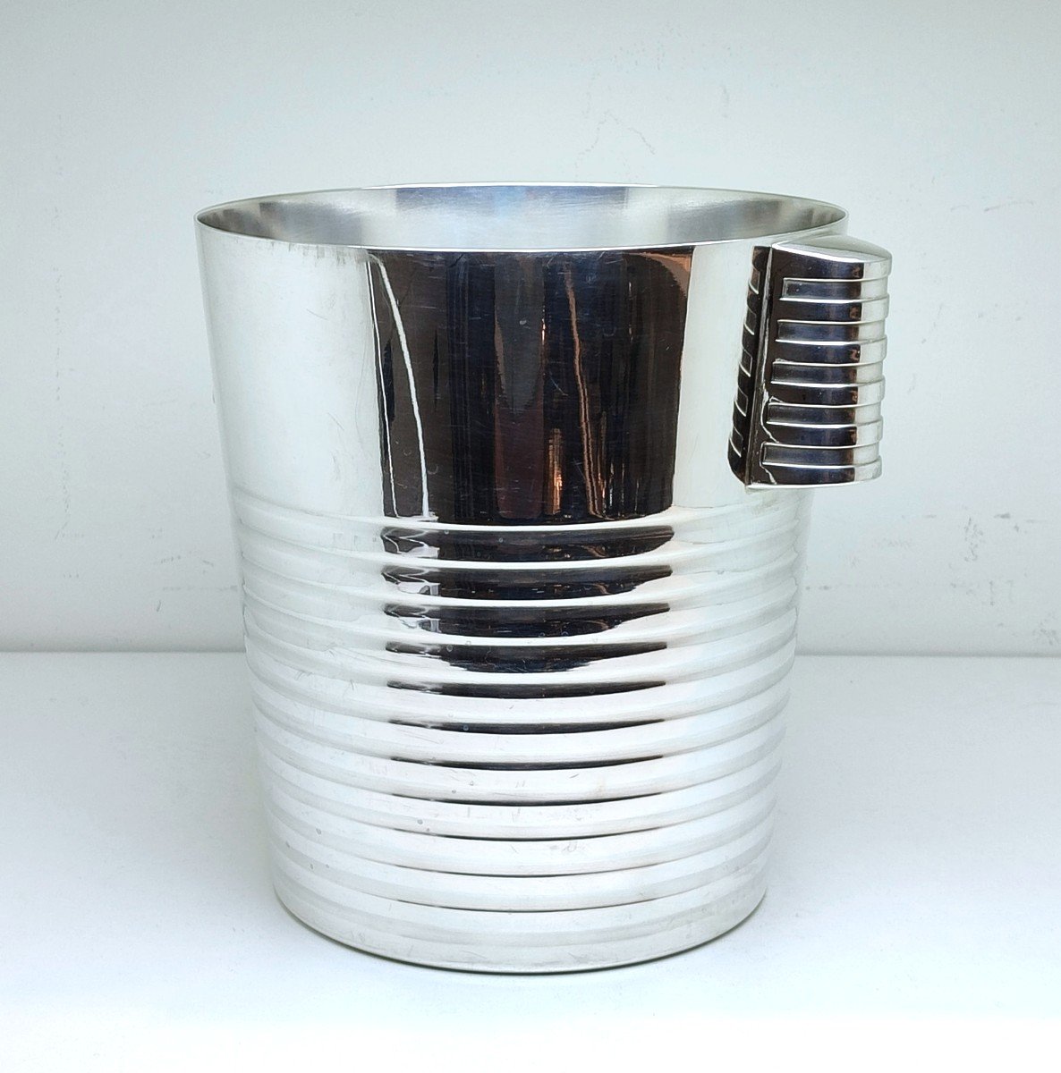 Christofle Art Deco Champagne Bucket Ondulations Model-photo-4