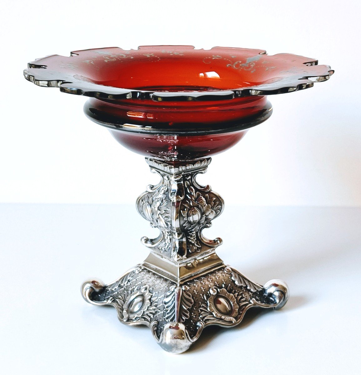 Solid Silver And Crystal Bowl -photo-2