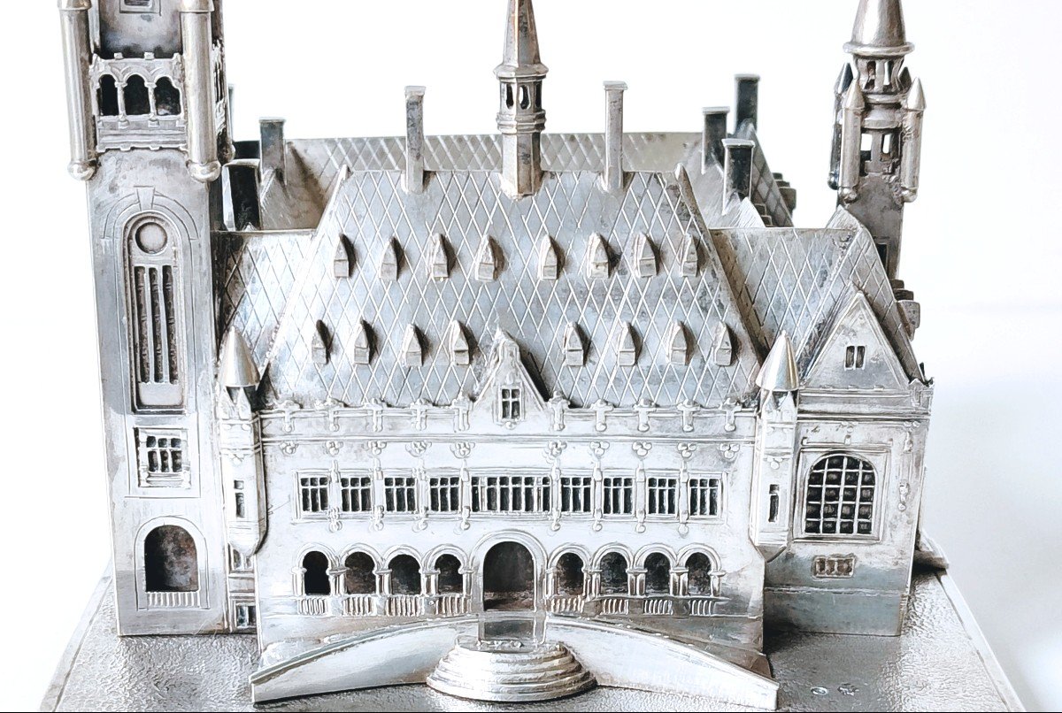 Solid Silver Miniature Of The Peace Palace In The Hague-photo-3