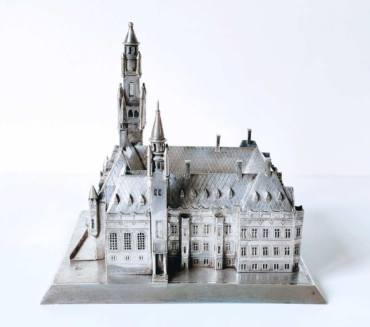 Solid Silver Miniature Of The Peace Palace In The Hague-photo-4