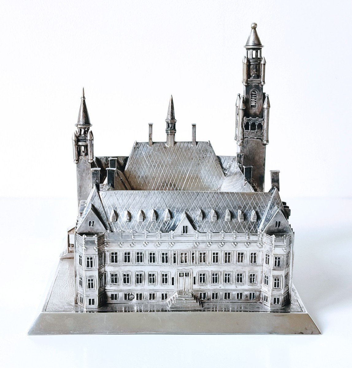 Solid Silver Miniature Of The Peace Palace In The Hague-photo-2