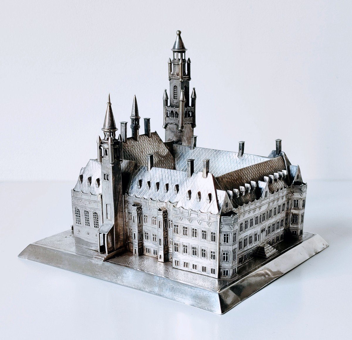 Solid Silver Miniature Of The Peace Palace In The Hague-photo-4