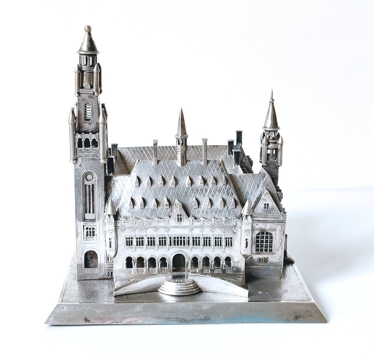 Solid Silver Miniature Of The Peace Palace In The Hague