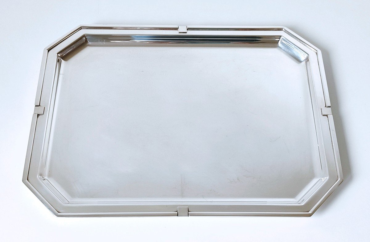 Art Deco Tray In Solid Silver -photo-2