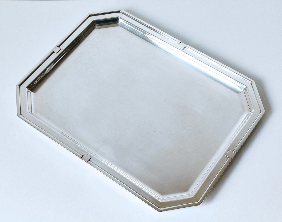 Art Deco Tray In Solid Silver -photo-3