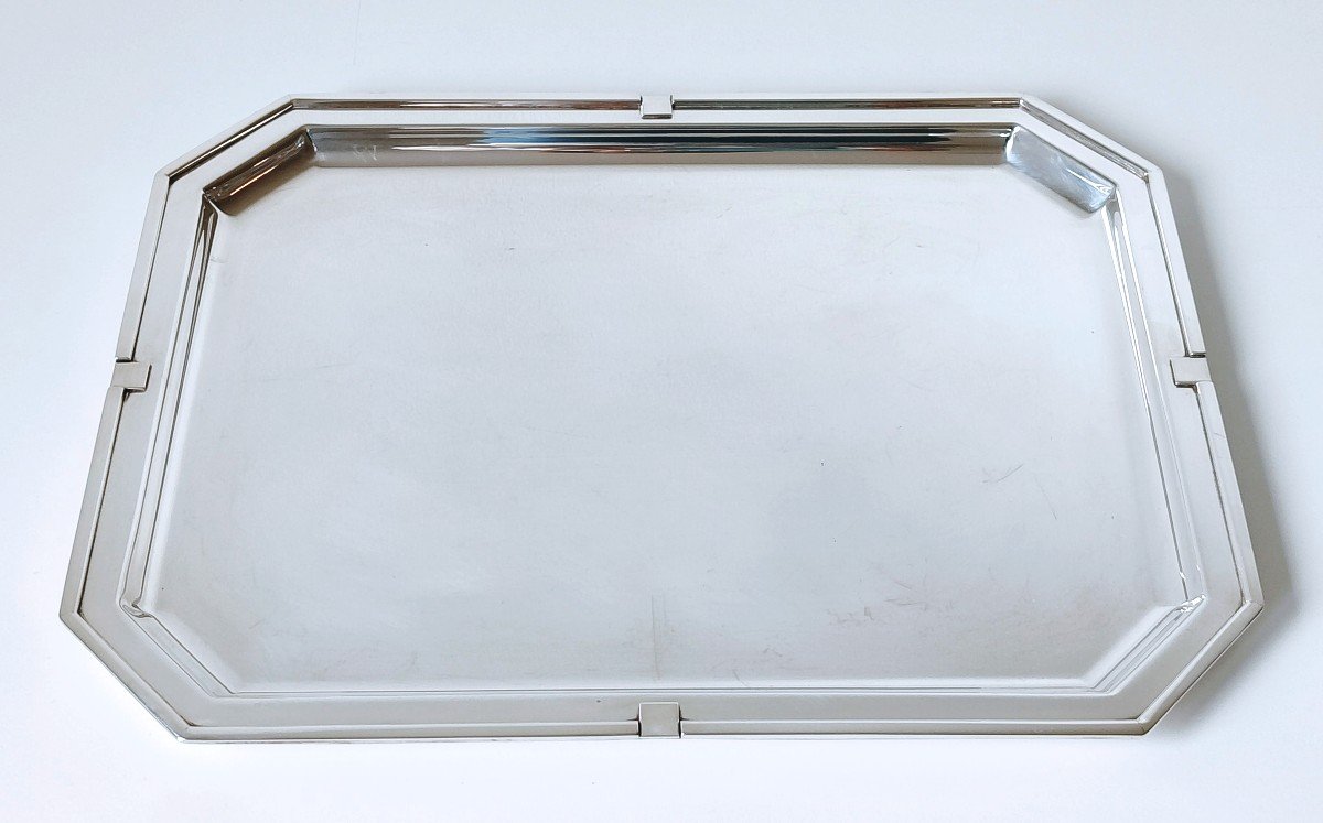 Art Deco Tray In Solid Silver 