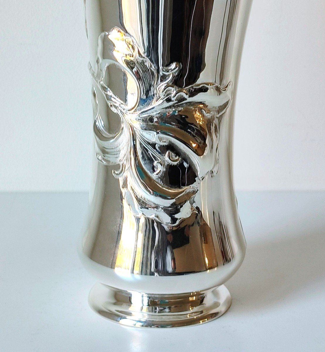 Art Nouveau Vase In Solid Silver Philippe Wolfers -photo-4