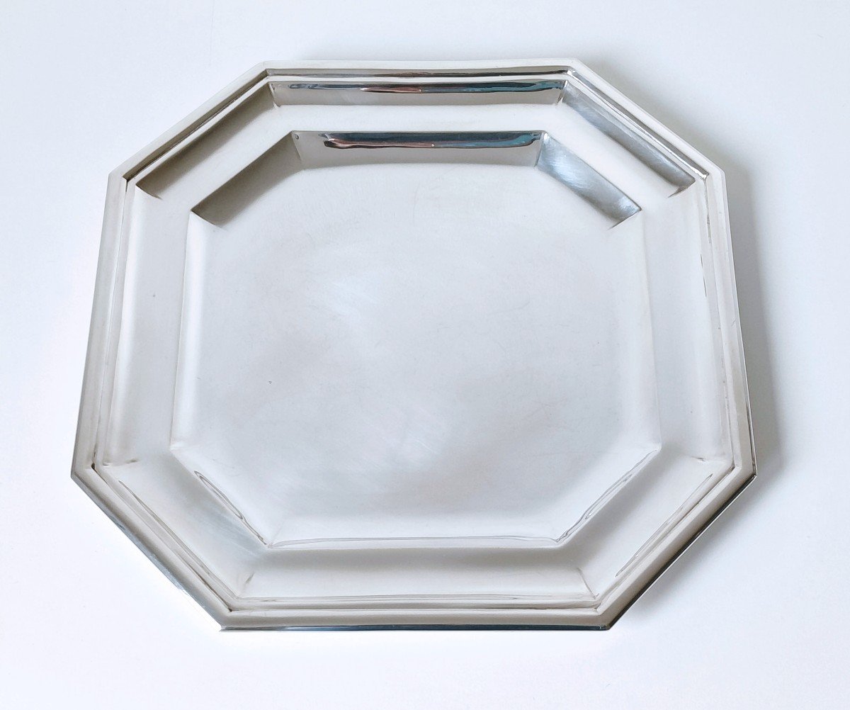 Plat de service art deco en argent massif -photo-2