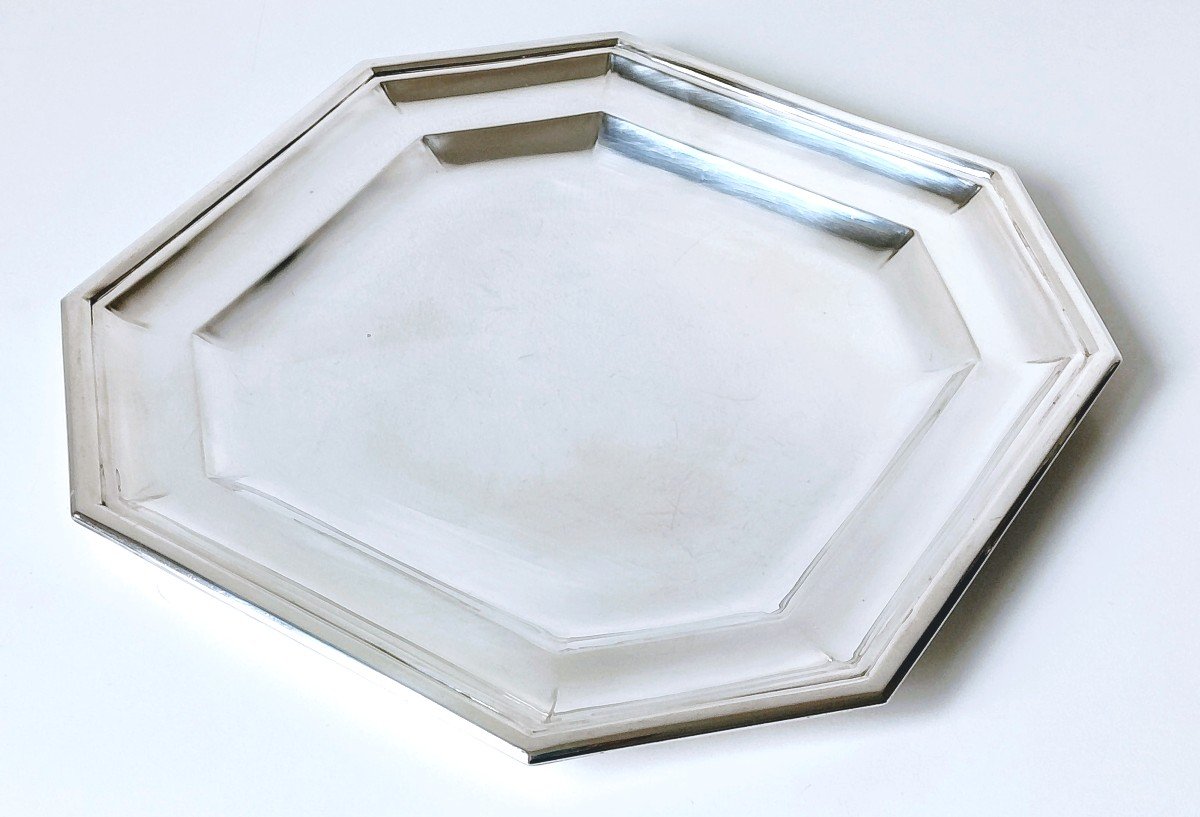 Plat de service art deco en argent massif -photo-3