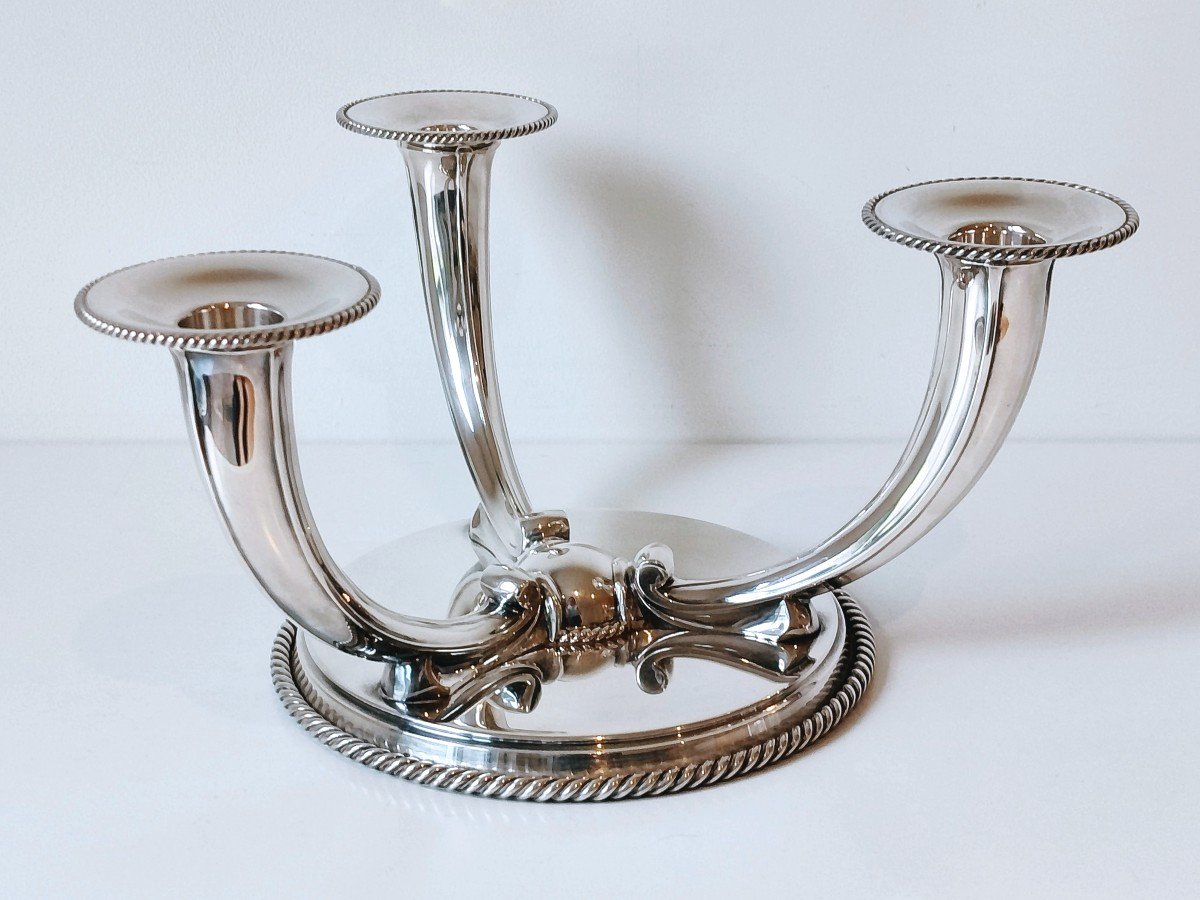 A Pair Of Wolfers Solid Silver Art Deco Candelabras -photo-2