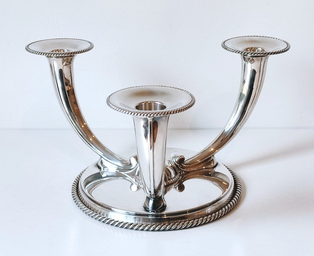 A Pair Of Wolfers Solid Silver Art Deco Candelabras -photo-3