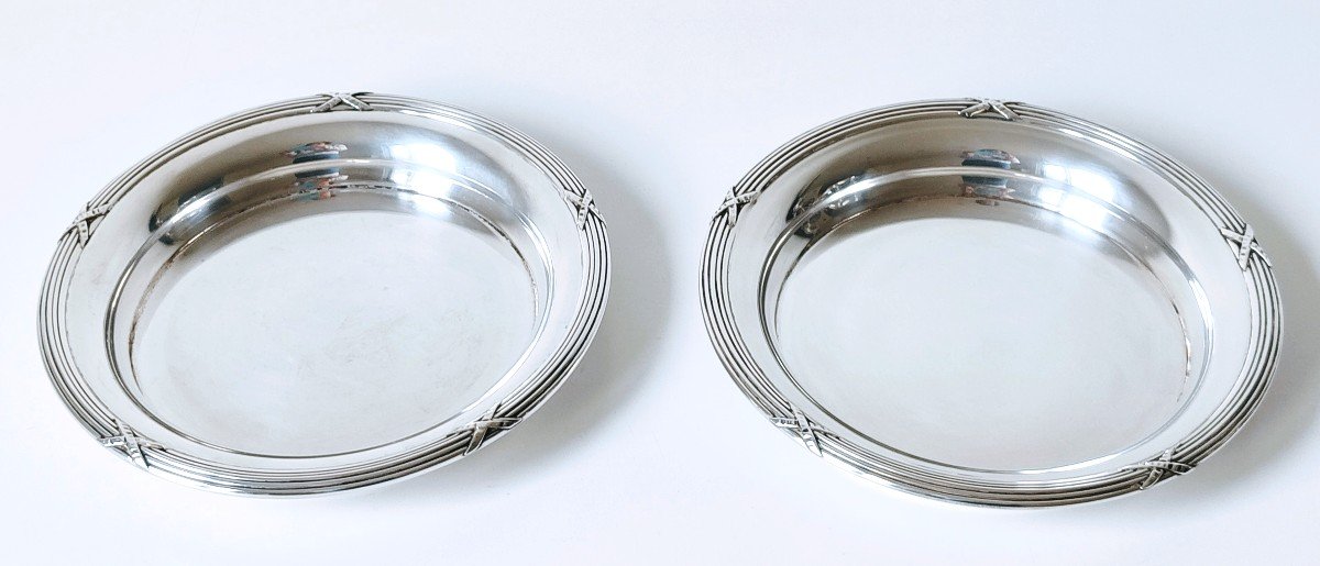 A Pair Of Solid Silver Bottle Coasters -photo-2