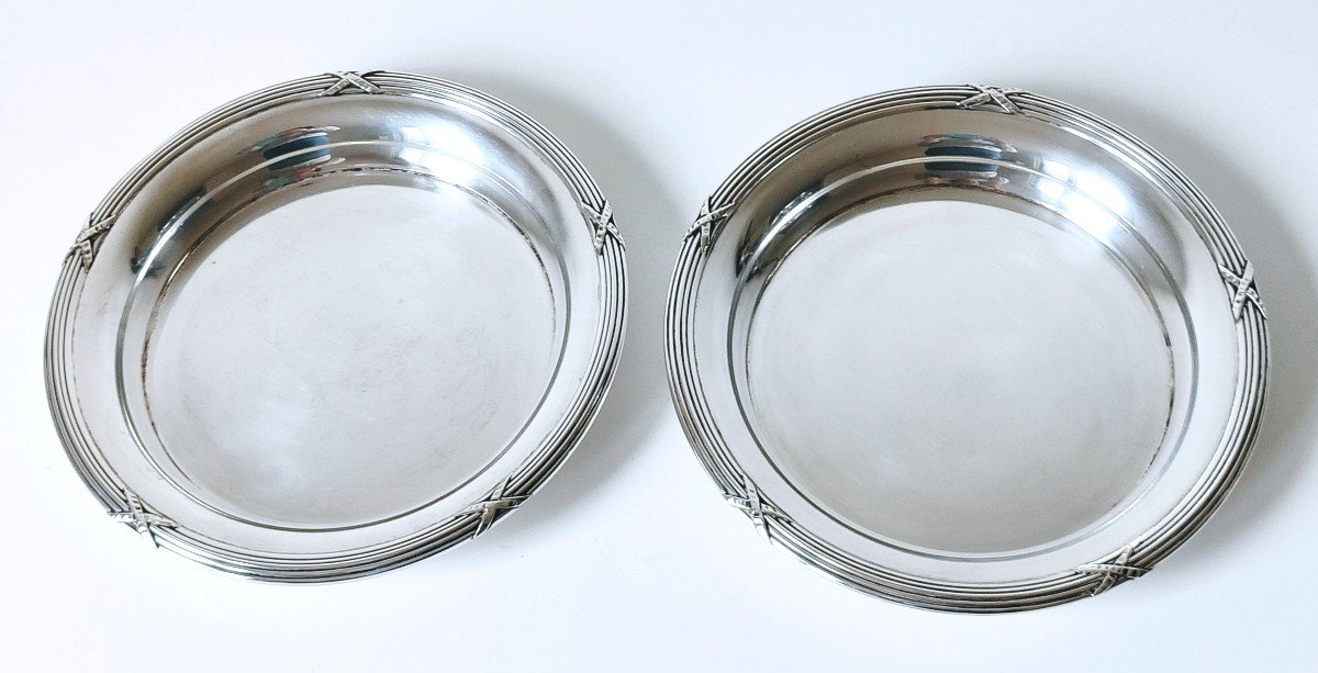 A Pair Of Solid Silver Bottle Coasters -photo-3