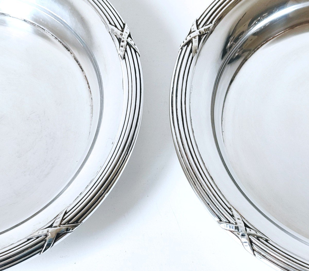 A Pair Of Solid Silver Bottle Coasters -photo-4