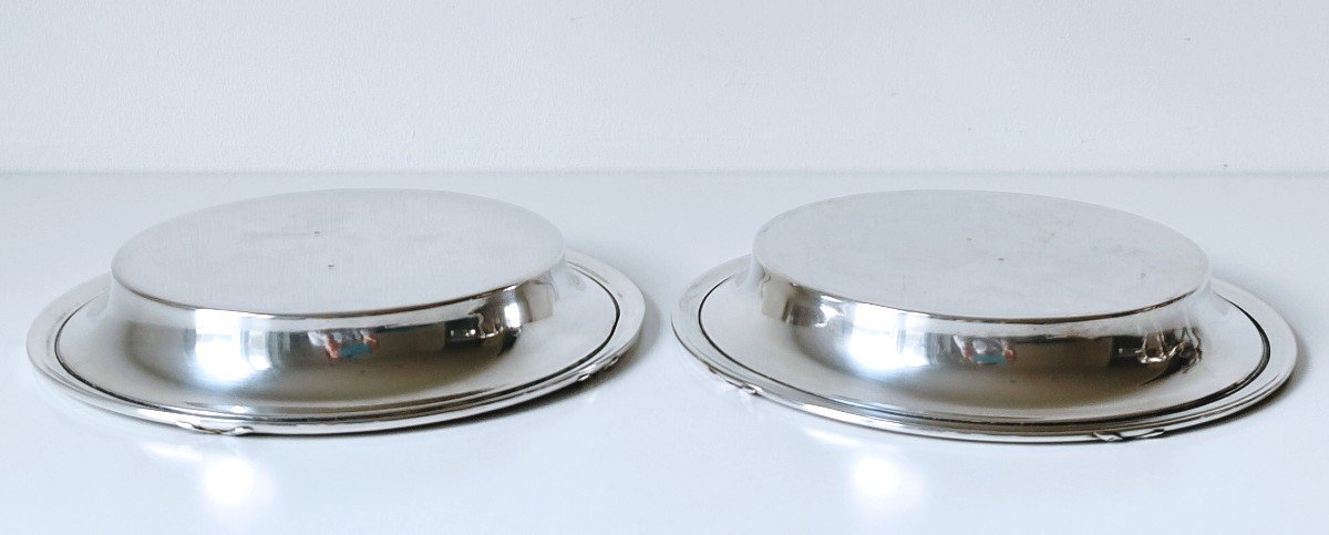 A Pair Of Solid Silver Bottle Coasters -photo-1